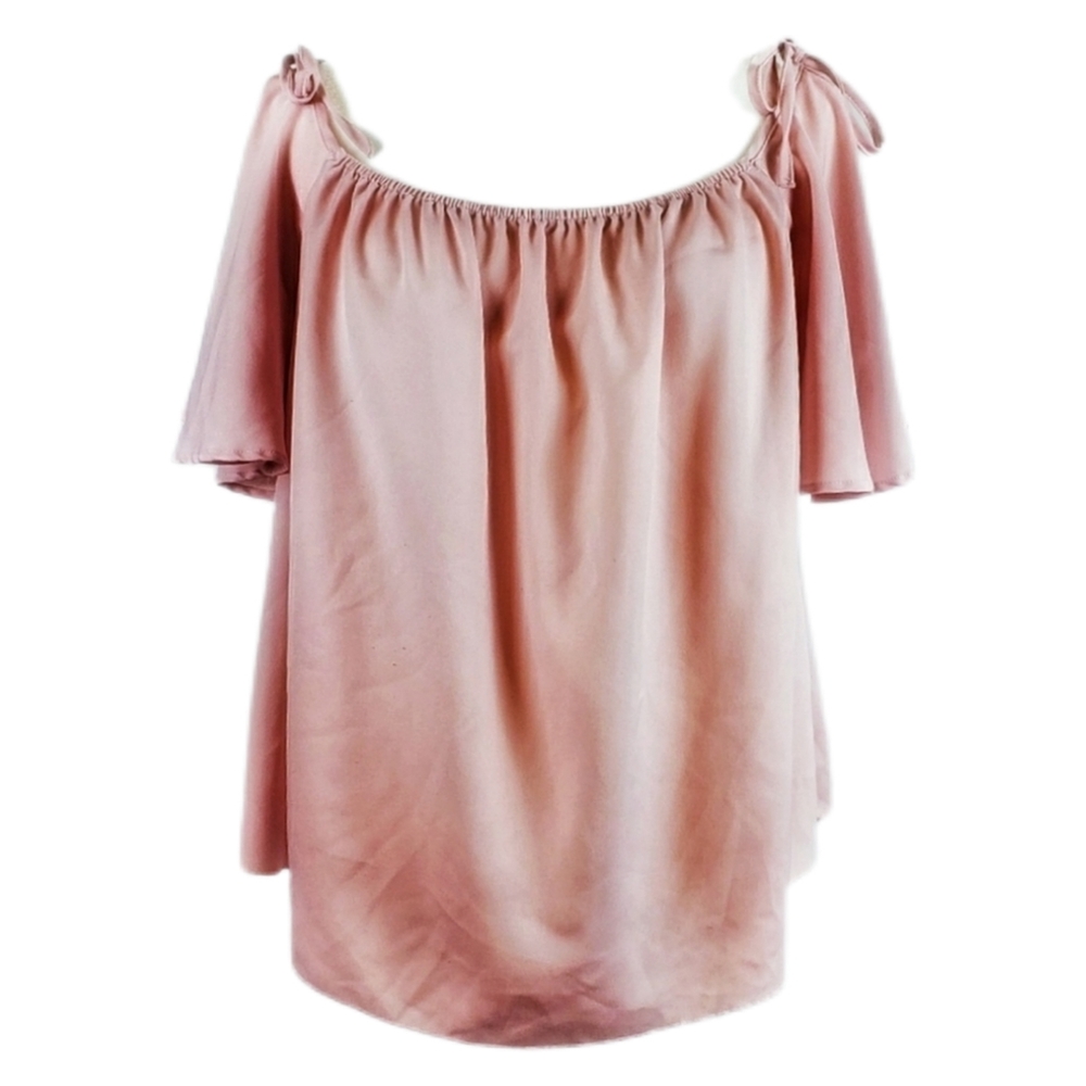 Anthropologie Lavender Field off the shoulder pink top medium